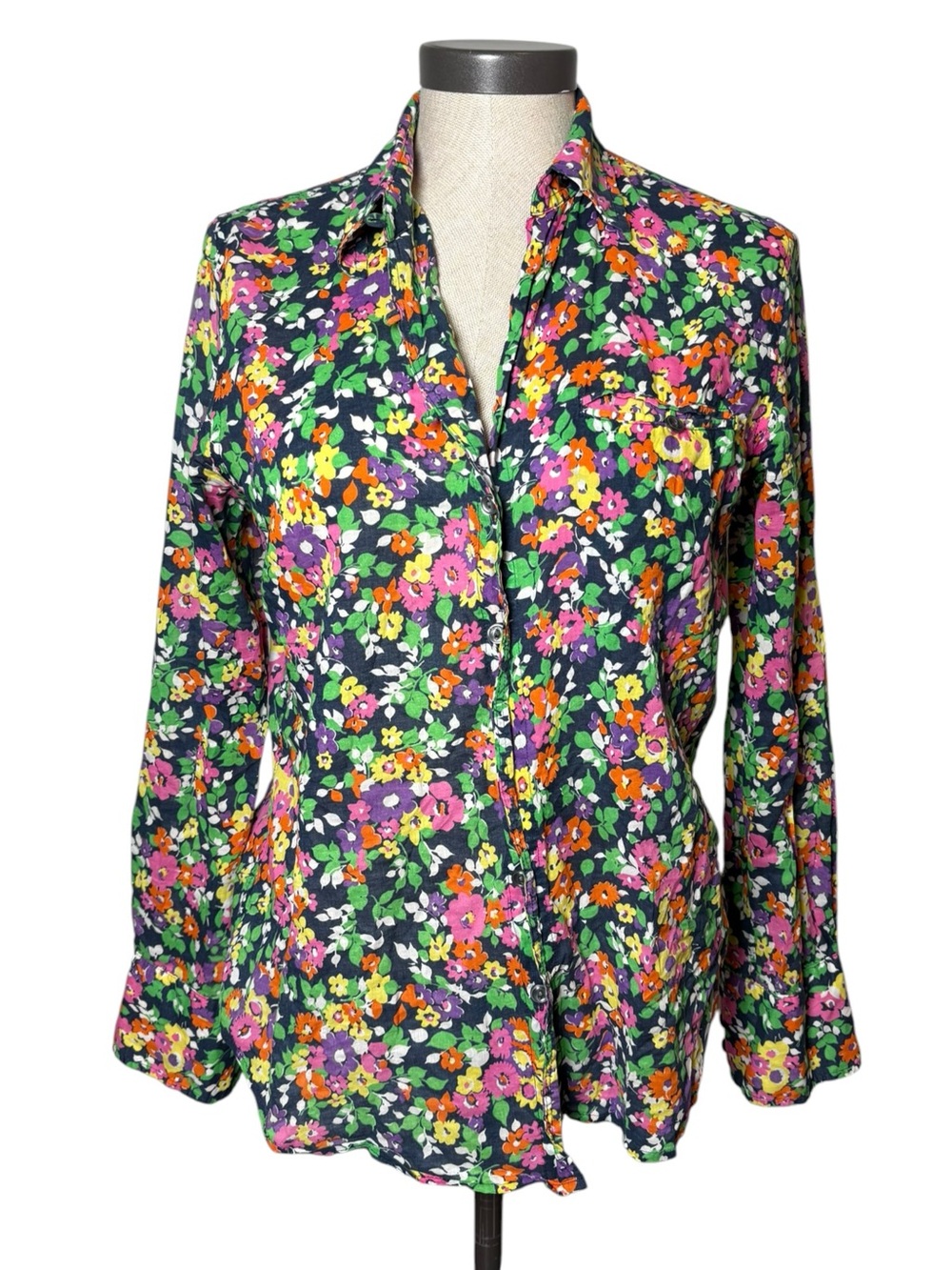 Lauren Ralph Lauren Floral Cotton Button Up Shirt Medium Cottagecore